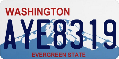 WA license plate AYE8319