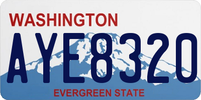 WA license plate AYE8320
