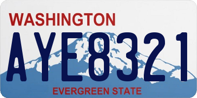 WA license plate AYE8321