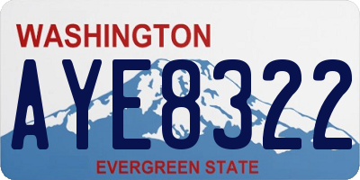 WA license plate AYE8322