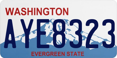 WA license plate AYE8323