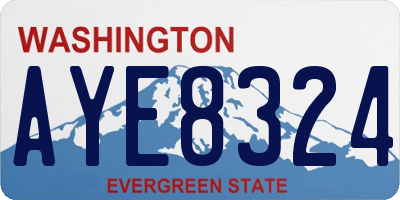 WA license plate AYE8324