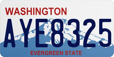 WA license plate AYE8325