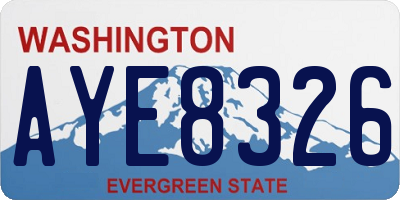 WA license plate AYE8326