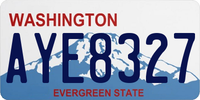WA license plate AYE8327