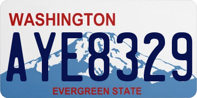 WA license plate AYE8329