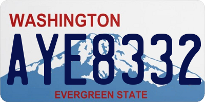WA license plate AYE8332