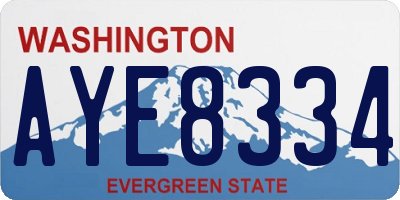 WA license plate AYE8334