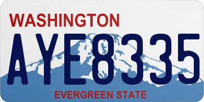 WA license plate AYE8335