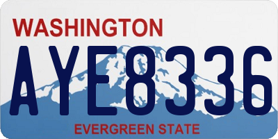 WA license plate AYE8336