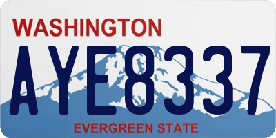 WA license plate AYE8337