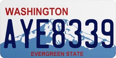 WA license plate AYE8339