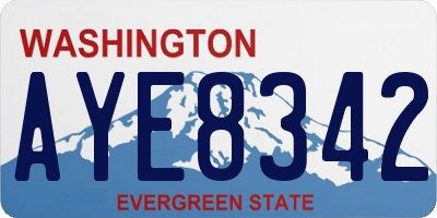 WA license plate AYE8342