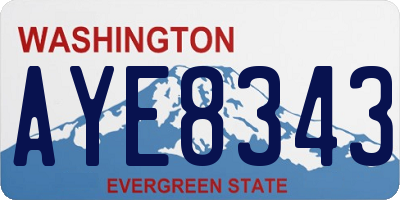 WA license plate AYE8343