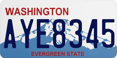 WA license plate AYE8345