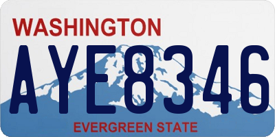 WA license plate AYE8346