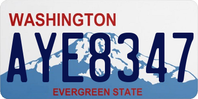 WA license plate AYE8347