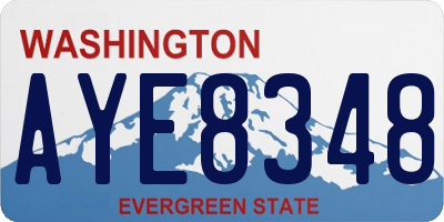 WA license plate AYE8348