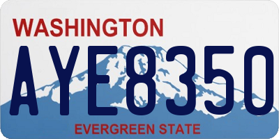 WA license plate AYE8350