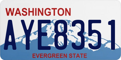 WA license plate AYE8351