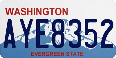 WA license plate AYE8352