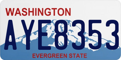 WA license plate AYE8353