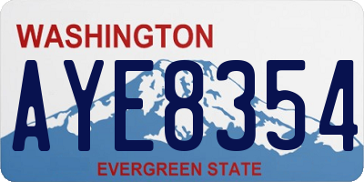 WA license plate AYE8354