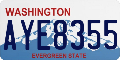 WA license plate AYE8355