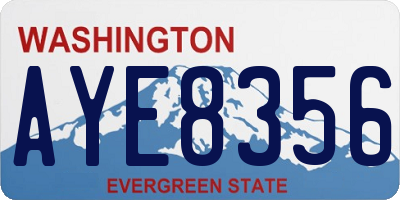 WA license plate AYE8356
