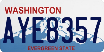 WA license plate AYE8357