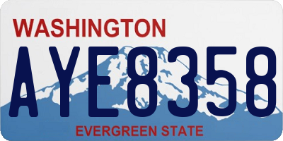 WA license plate AYE8358