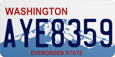 WA license plate AYE8359
