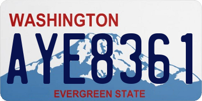 WA license plate AYE8361
