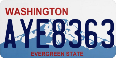WA license plate AYE8363