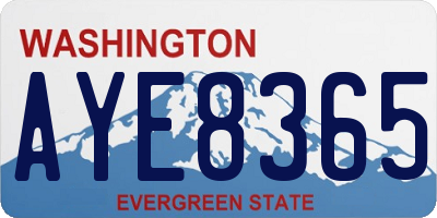 WA license plate AYE8365