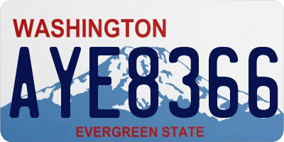 WA license plate AYE8366