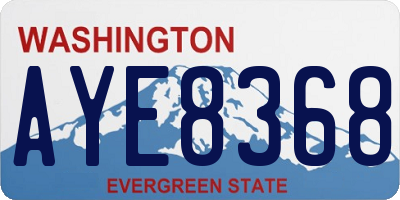 WA license plate AYE8368