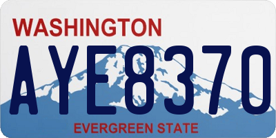 WA license plate AYE8370