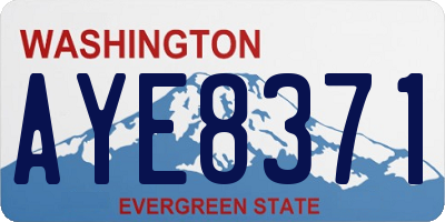 WA license plate AYE8371