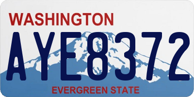 WA license plate AYE8372