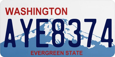 WA license plate AYE8374