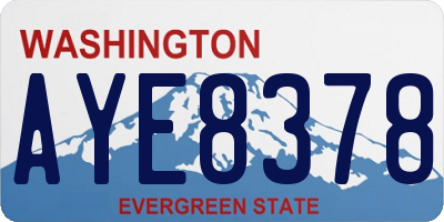 WA license plate AYE8378