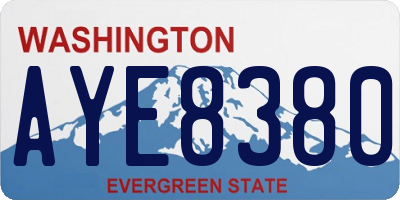 WA license plate AYE8380