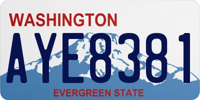 WA license plate AYE8381