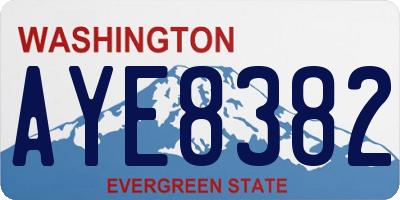 WA license plate AYE8382