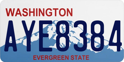 WA license plate AYE8384