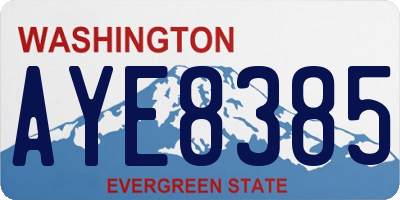 WA license plate AYE8385