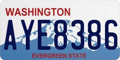 WA license plate AYE8386