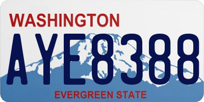 WA license plate AYE8388