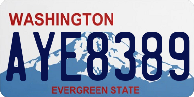 WA license plate AYE8389